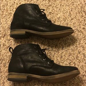 Diba lace up black ankle booties -NWOT